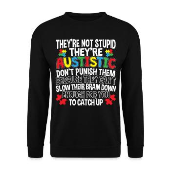 Support Autism Awareness Autistic Love - Unisex Sweatshirt - black - Front - Alina (178cm) & Michal (187cm)