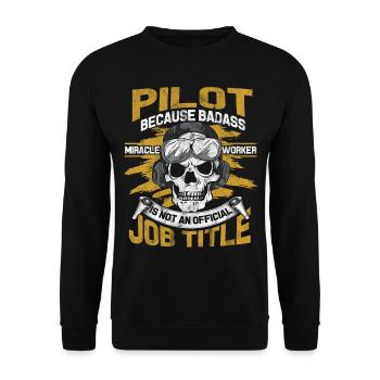 Pilot - Unisex Pullover - Schwarz - Vorne - Alina (178cm) & Michal (187cm)