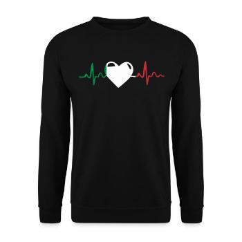 Italy heartbeat EKG pulse Italy - Unisex Sweatshirt - black - Front - Alina (178cm) & Michal (187cm)