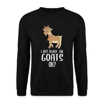 I just really like goats ok? Design for a Goats - Unisex Sweatshirt - black - Front - Alina (178cm) & Michal (187cm)
