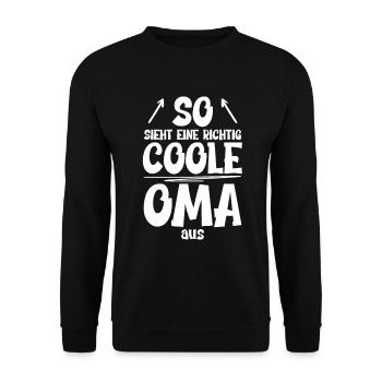Oma Geburt Muttertag Baby Geburtstag Geschenkidee - Unisex Pullover - Schwarz - Vorne - Alina (178cm) & Michal (187cm)