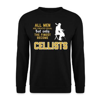 Funny cellist tea - Unisex Sweatshirt - black - Front - Alina (178cm) & Michal (187cm)
