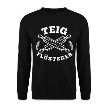 Teig Flüsterer Nudelholz Bäcker Geburtstag Idee - Unisex Pullover - Schwarz - Vorne - Alina (178cm) & Michal (187cm)