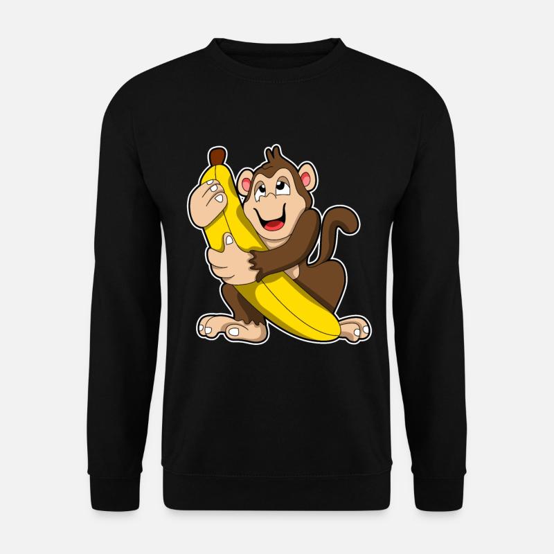 Affe mit Bananen - Unisex Pullover - Schwarz