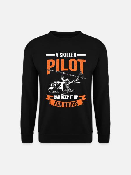 Hubschrauber Flugzeug Pilot Flugzeug Flug Jet Kämp - Unisex Pullover - Schwarz