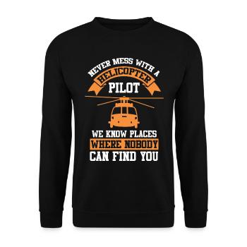 Cadeau de vol de pilote d'avion d'hélicoptère - Sweat-shirt Unisexe - noir - Devant - Alina (178cm) & Michal (187cm)
