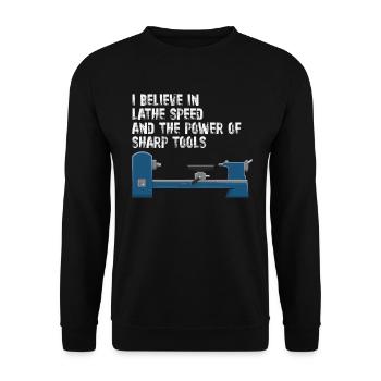 Tourneurs Drechselbank Drechsel - Sweat-shirt Unisexe - noir - Devant - Alina (178cm) & Michal (187cm)