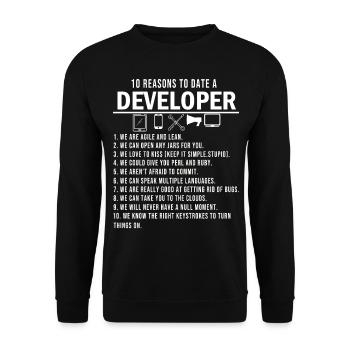 Software developer programming programming - Unisex Sweatshirt - black - Front - Alina (178cm) & Michal (187cm)