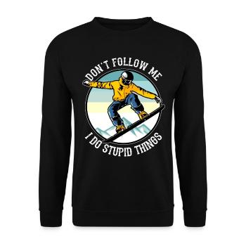 Snowboarder Wintersport Snowboard Funny saying - Unisex Sweatshirt - black - Front - Alina (178cm) & Michal (187cm)