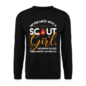 Scout Girl Scout Boy Scout Cadeau - Sweat-shirt Unisexe - noir - Devant - Alina (178cm) & Michal (187cm)