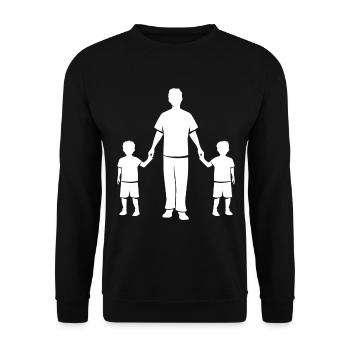 Papa papa - Sweat-shirt Unisexe - noir - Devant - Alina (178cm) & Michal (187cm)