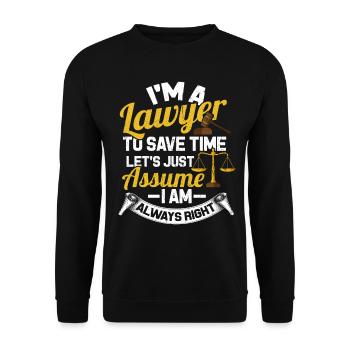 Attorney Judge Law Criminal Defense Attorney Jurist - Unisex Sweatshirt - black - Front - Alina (178cm) & Michal (187cm)