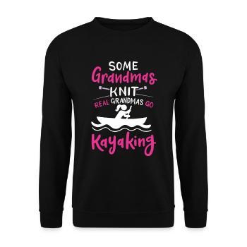 Kayak Some Grandmas Knit Real Grandmas Go Kayaking - Unisex Sweatshirt - black - Front - Alina (178cm) & Michal (187cm)