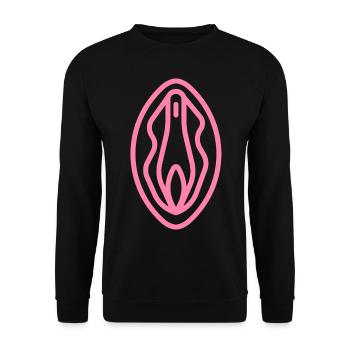 Pink Vagina Female Sex - Unisex Pullover - Schwarz - Vorne - Alina (178cm) & Michal (187cm)