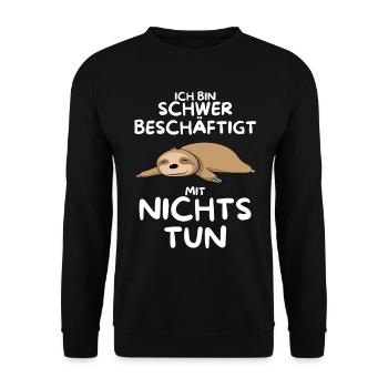 Cute sloth saying pyjamas pyjama nightgown - Unisex Sweatshirt - black - Front - Alina (178cm) & Michal (187cm)