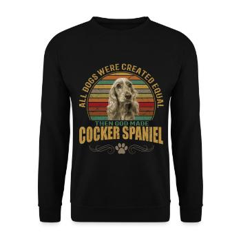 Cocker Spaniel - trendiges cooles Hunde Design - Unisex Pullover - Schwarz - Vorne - Alina (178cm) & Michal (187cm)