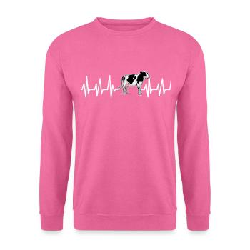 vache - Sweat-shirt Unisexe - rose - Devant