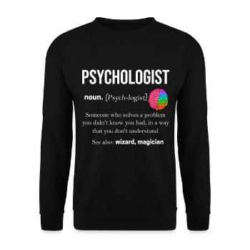 Psychologie psychologue thérapeute cadeau psyché - Sweat-shirt Unisexe - noir - Devant - Alina (178cm) & Michal (187cm)