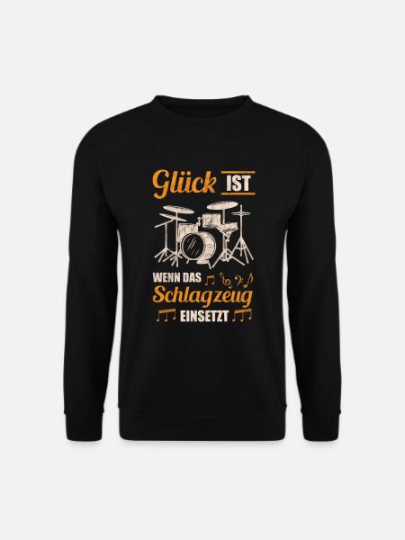 Schlagzeug Schlagzeuger Retro Vintage Geschenkidee - Unisex Pullover - Schwarz
