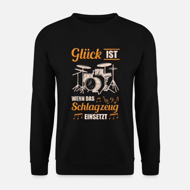 Schlagzeug Schlagzeuger Retro Vintage Geschenkidee - Unisex Pullover - Schwarz