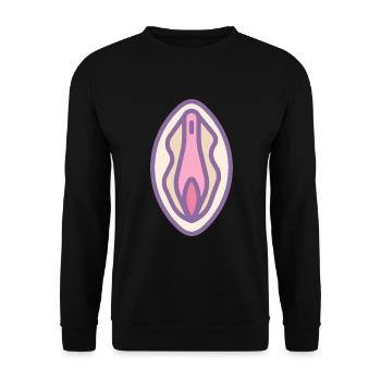 Pink Vagina Female Sex - Unisex Pullover - Schwarz - Vorne - Alina (178cm) & Michal (187cm)