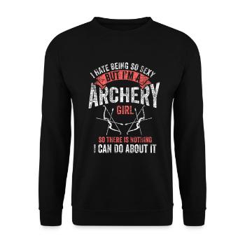 Tir à l'arc fille arc chasseur archer Gesc - Sweat-shirt Unisexe - noir - Devant - Alina (178cm) & Michal (187cm)