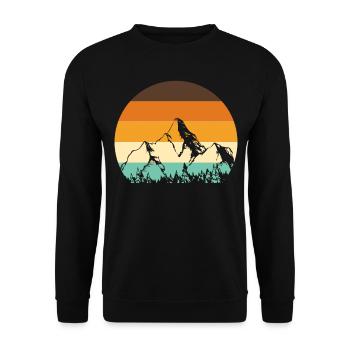 Wanderung in Natur und Berge Geschenk - Unisex Pullover - Schwarz - Vorne - Alina (178cm) & Michal (187cm)