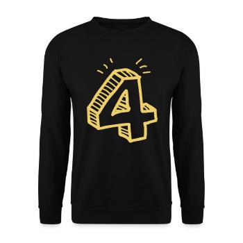4 number - Unisex Sweatshirt - black - Front - Alina (178cm) & Michal (187cm)