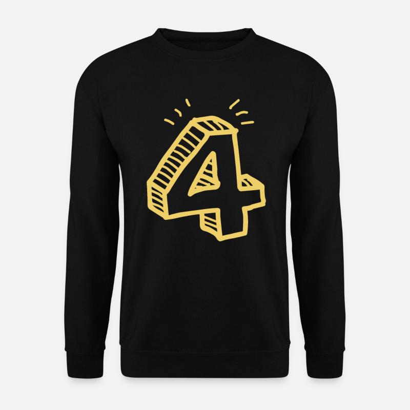 4 Zahl - Unisex Pullover - Schwarz