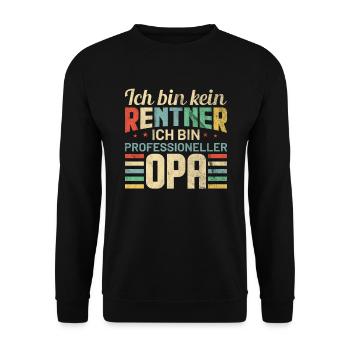 Rente 2021 Rentner Opa Retro Geschenkidee - Unisex Pullover - Schwarz - Vorne - Alina (178cm) & Michal (187cm)