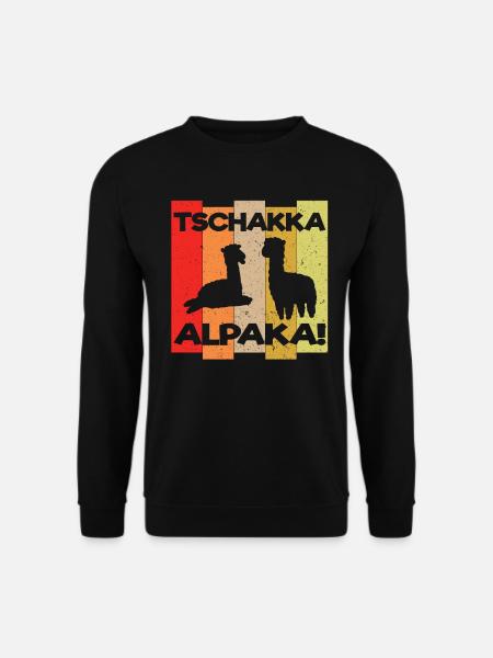 Alpaka Lama Alpakas Tschakka Lustiges Geschenk - Unisex Pullover - Schwarz