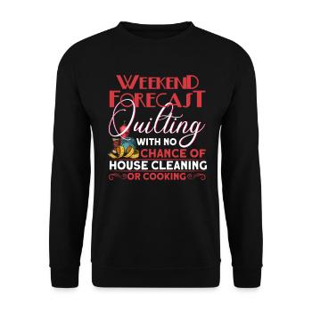 Seamstress patchwork quilting gift - Unisex Sweatshirt - black - Front - Alina (178cm) & Michal (187cm)