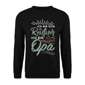 Opa Rente Rentner Pension Ruhestand Geschenkidee - Unisex Pullover - Schwarz - Vorne - Alina (178cm) & Michal (187cm)