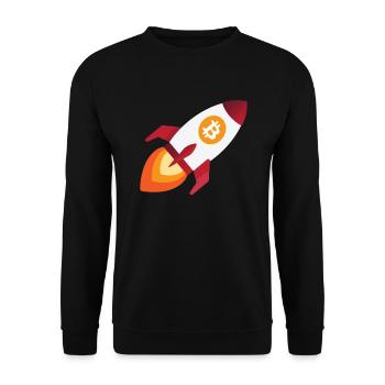 Bitcoin Rocket - Bitcoins de crypto-monnaie crypto - Sweat-shirt Unisexe - noir - Devant - Alina (178cm) & Michal (187cm)