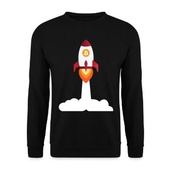 Bitcoin Rocket - Bitcoins de crypto-monnaie - Sweat-shirt Unisexe - noir - Devant - Alina (178cm) & Michal (187cm)