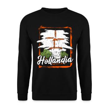 Netherlands Tshirt Holland Amsterdam Gift Flag - Unisex Sweatshirt - black - Front - Alina (178cm) & Michal (187cm)