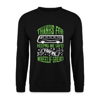 Cadeau d'autobus scolaire de chauffeur de bus - Sweat-shirt Unisexe - noir - Devant - Alina (178cm) & Michal (187cm)