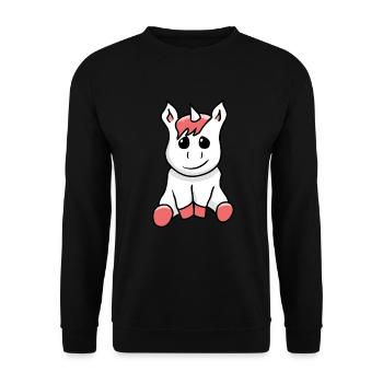 Einhorn Fabelwesen Kinder Baby Kleinkind - Unisex Pullover - Schwarz - Vorne - Alina (178cm) & Michal (187cm)