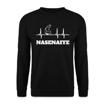 Nasenaffe - Unisex Pullover - Schwarz - Vorne - Alina (178cm) & Michal (187cm)
