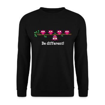 BE DIFFERENT gift idea different sayings gift - Unisex Sweatshirt - black - Front - Alina (178cm) & Michal (187cm)