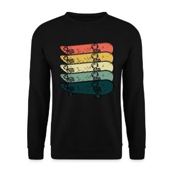 Skateboarder Skateboard Retro Skater Vintage Hobby - Unisex Sweatshirt - black - Front - Alina (178cm) & Michal (187cm)