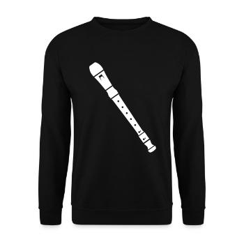 Flöte - Unisex Pullover - Schwarz - Vorne - Alina (178cm) & Michal (187cm)