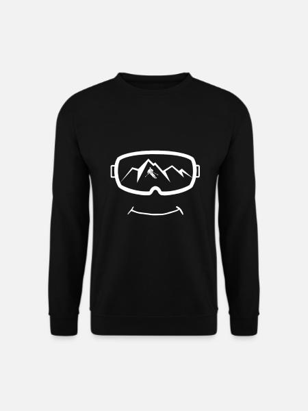 Skibriller happy face skiing skiløper - Genser unisex - svart