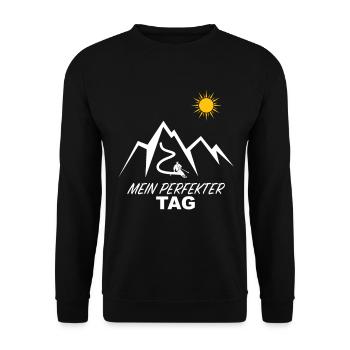 Perfekter Tag Skiläufer Skispruch Wintersportler - Unisex Pullover - Schwarz - Vorne - Alina (178cm) & Michal (187cm)