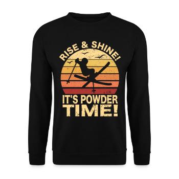 Skifahrer Freestyle-Ski Wintersport Skiing Spruch - Unisex Pullover - Schwarz - Vorne - Alina (178cm) & Michal (187cm)