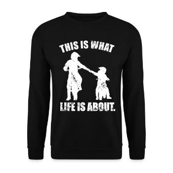 Motocross Supercross Father & Son Motorsport - Unisex Sweatshirt - black - Front - Alina (178cm) & Michal (187cm)