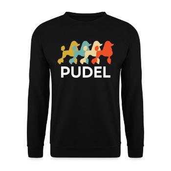 Pudel Zwergpudel Königspudel Mittelpudel - Unisex Pullover - Schwarz - Vorne - Alina (178cm) & Michal (187cm)