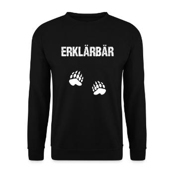Erklärbär Lehrer Referendar Geschenk - Unisex Pullover - Schwarz - Vorne - Alina (178cm) & Michal (187cm)
