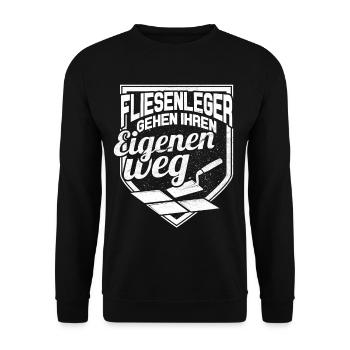 Fliesenleger - Unisex Pullover - Schwarz - Vorne - Alina (178cm) & Michal (187cm)