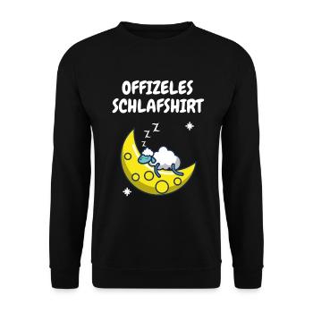 witziges Schaf auf dem Mond am schlafen nachthemd - Unisex Pullover - Schwarz - Vorne - Alina (178cm) & Michal (187cm)